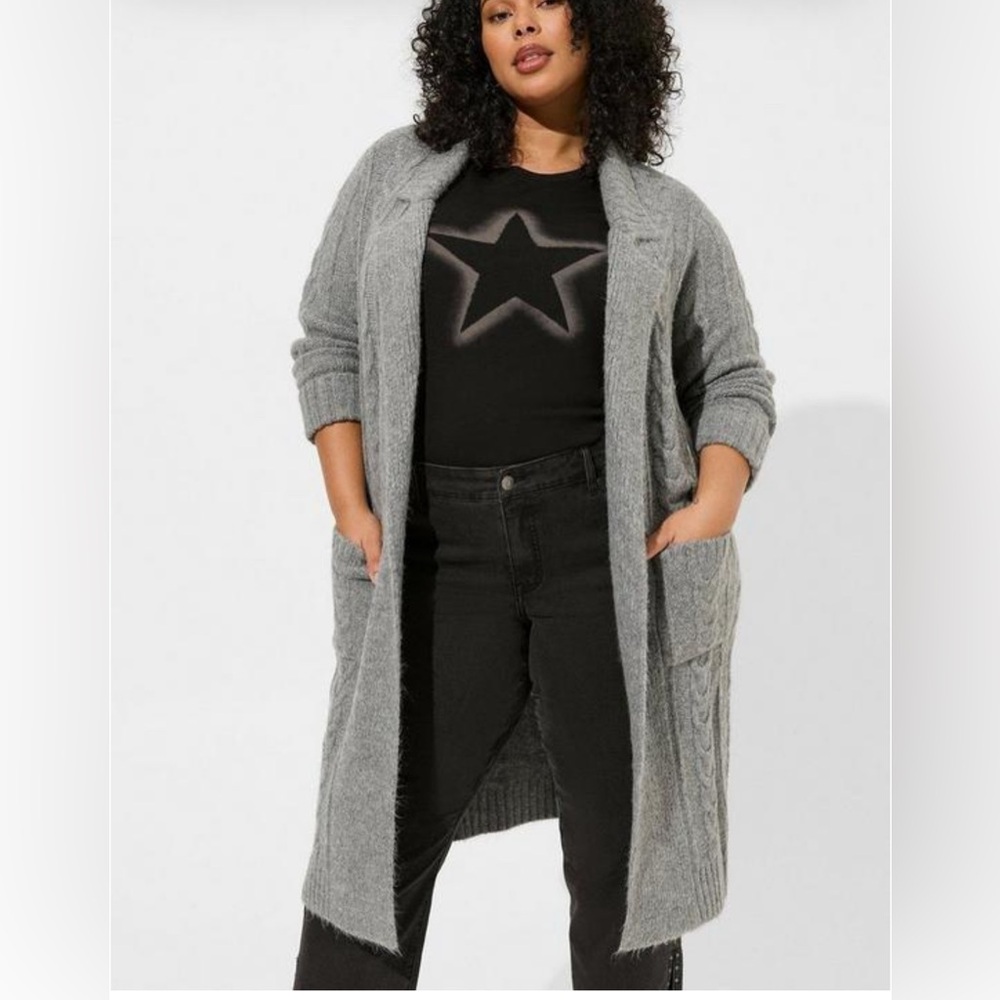 Torrid Gray Longline Cardigan